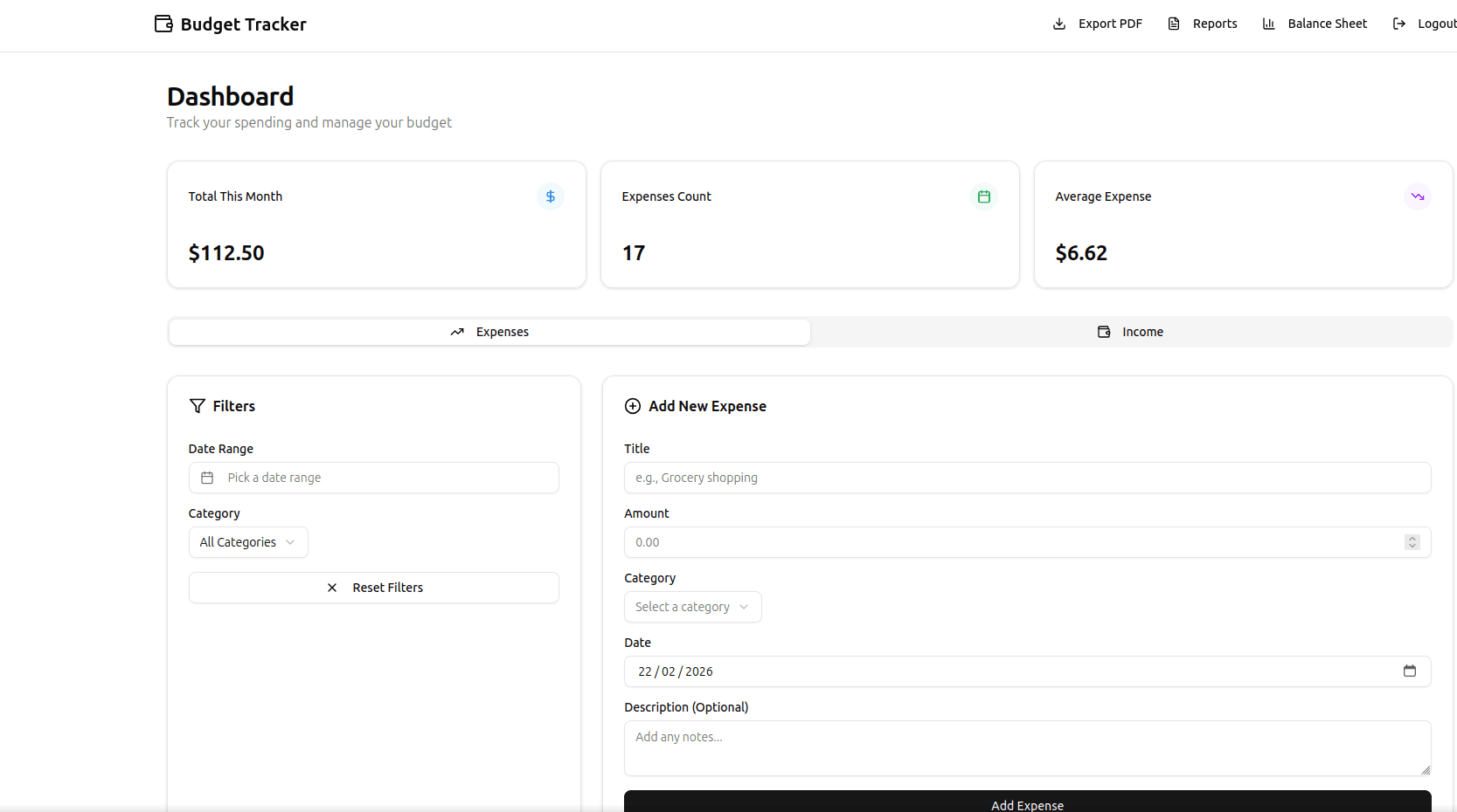Budget Management System